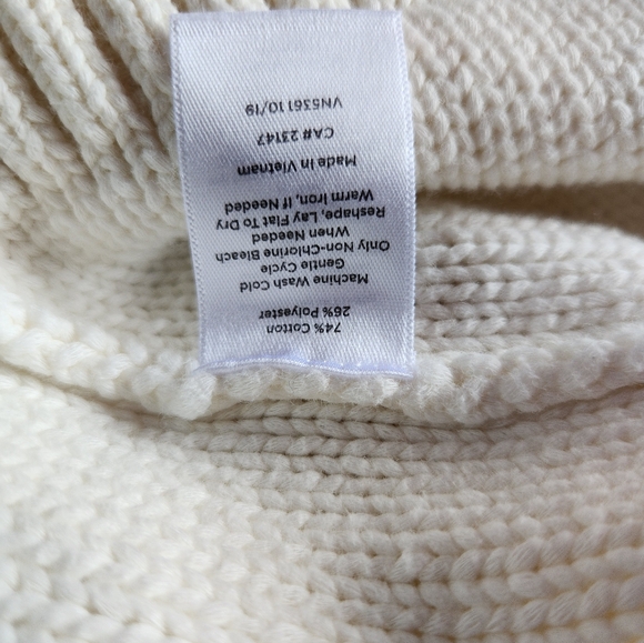 Talbots Cotton blend Sz S Cable Knit Ivory Color Very Good Condition - Picture 10 of 10